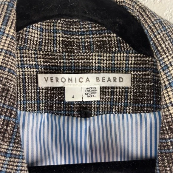 Veronica Beard Martel Dickey Cotton Linen Plaid Dickey Blazer. Size 4. - Picture 5 of 5